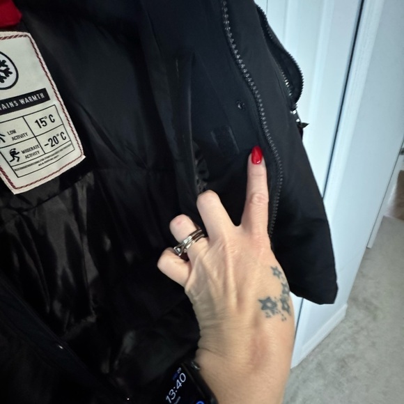 Black super warm mid leng winter coat​​​ - Picture 7 of 9